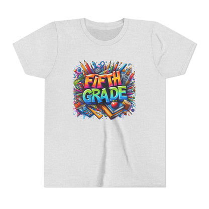 Fifth Grade Kid's Tee - Colorful School Supplies Back to School T-Shirt