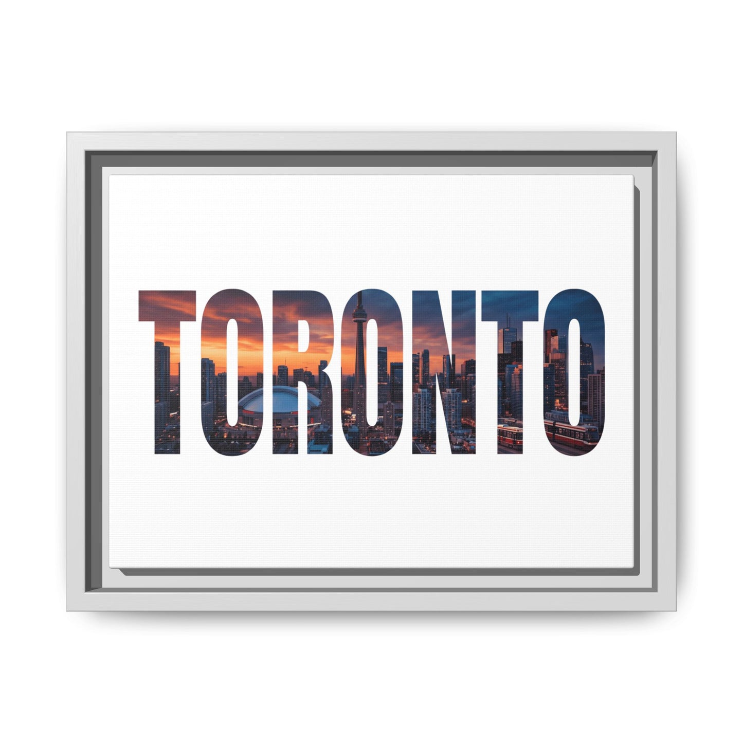 Toronto Cityscape Matte Canvas Framed Wall Art