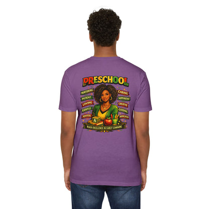 Preschool Teacher T-Shirt – "Black Excellence in Early Learning" Graphic Tee