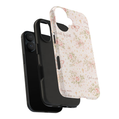 Walk By Faith Phone Case | Christian Floral iPhone Case