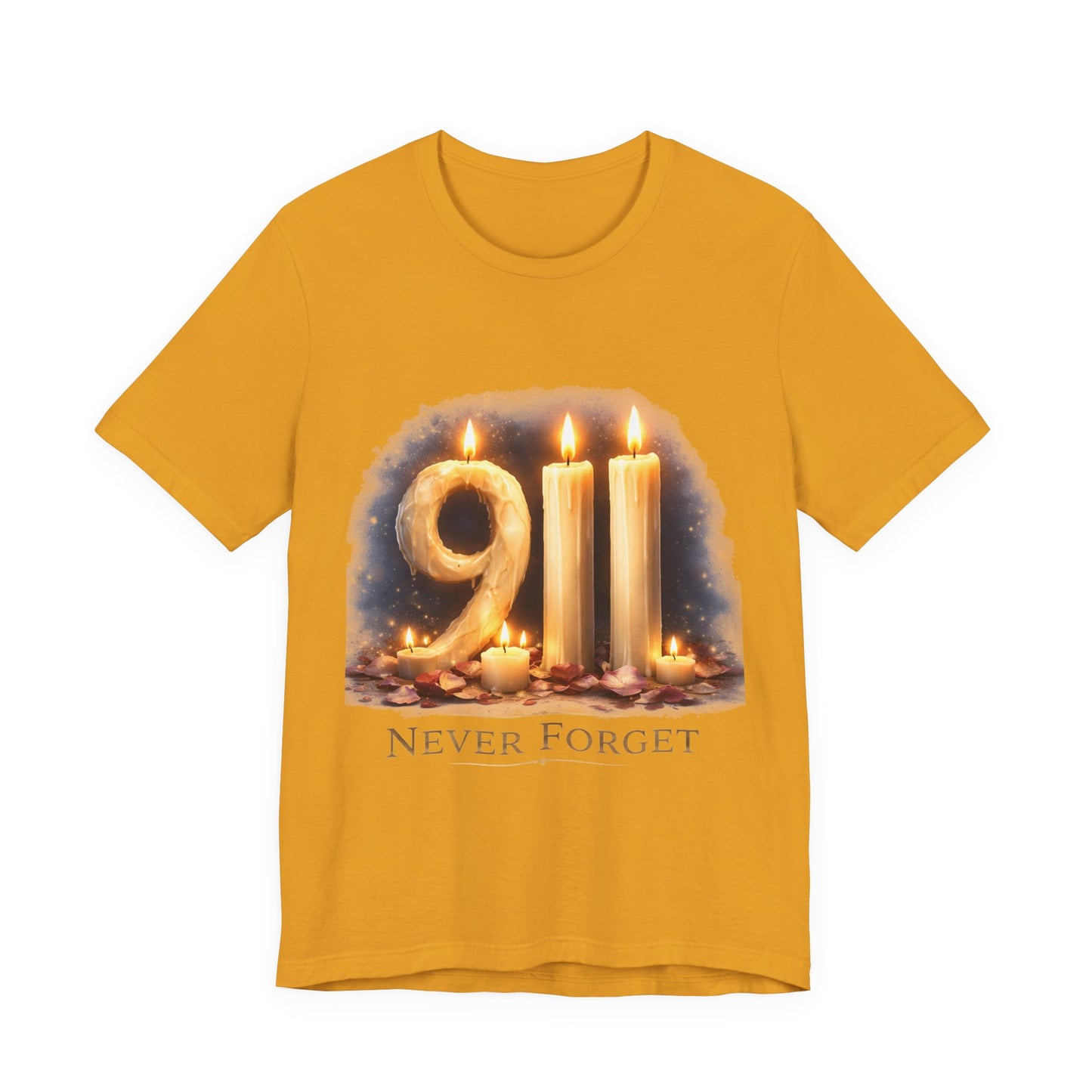 9/11 Never Forget T-Shirt – Memorial Candle Tribute Tee