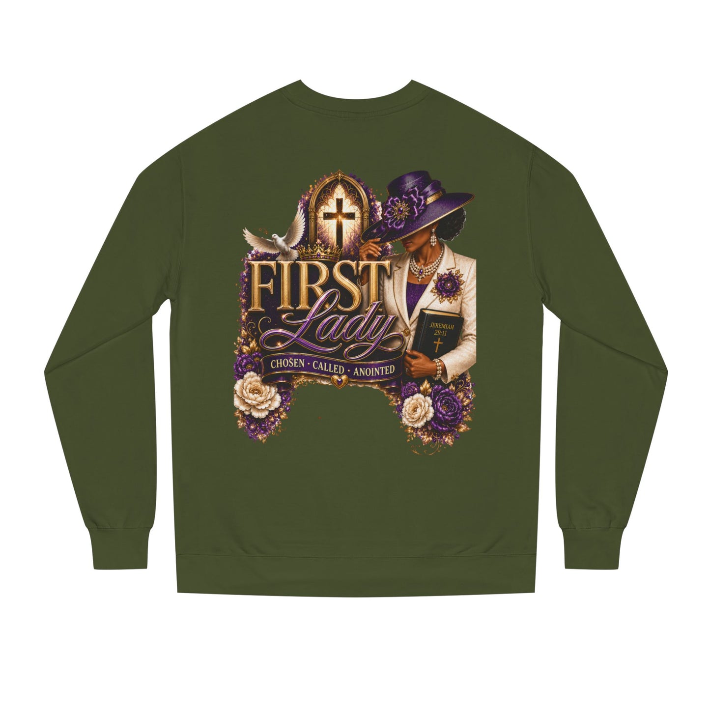 First Lady Church Sweatshirt – Christian Women’s Faith Graphic Crewneck