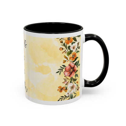 She Is Mom Floral Accent Coffee Mug — 'She is Peace, She is Home' Mother's Day Gift