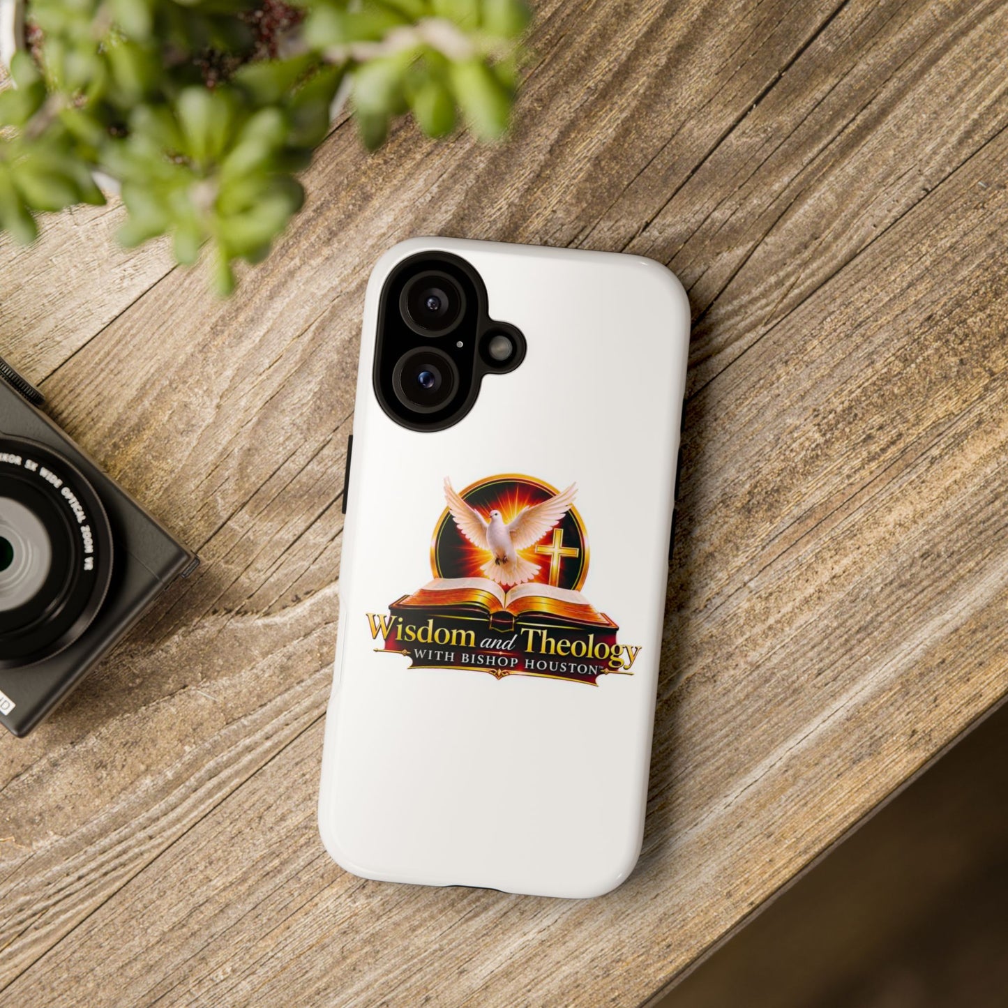 Wisdom and Theology Phone Case — Christian Dove & Cross Protective Tough Case