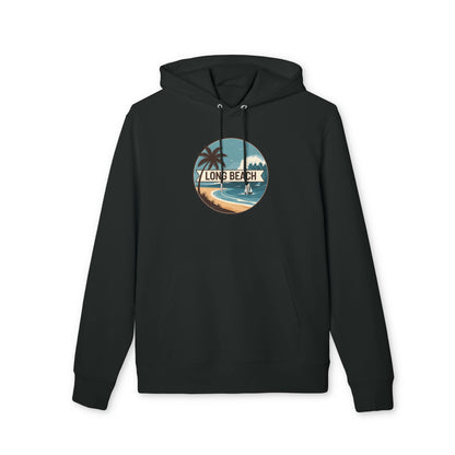 Long Beach Vintage Beach Hoodie — Retro Palm Tree Surf Pullover