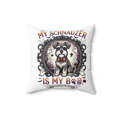 My Schnauzer Is My Boo Halloween Pillow - Cute Dog Decorative Throw Pillow