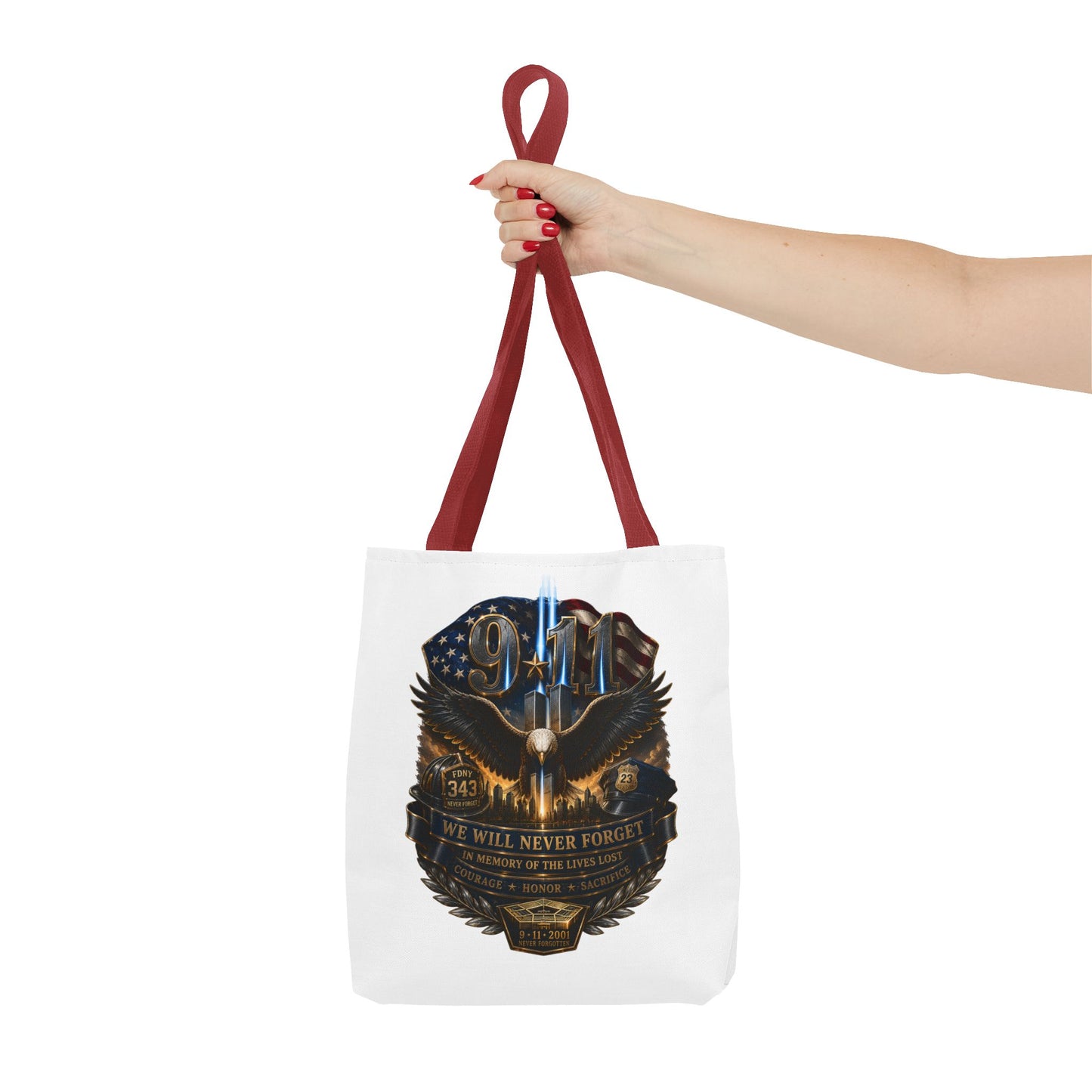 9/11 Memorial Eagle Tote Bag – Never Forget Tribute Tote