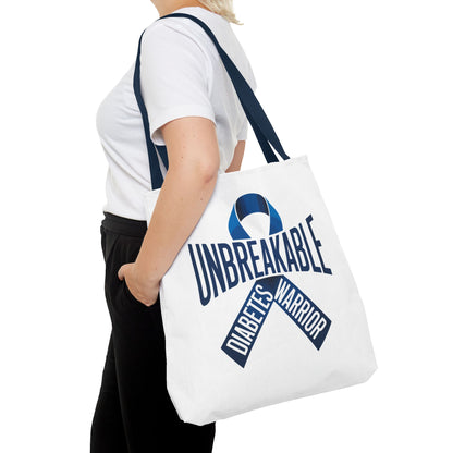 Diabetes Warrior Unbreakable Tote Bag – Blue Awareness Ribbon All-Over Print