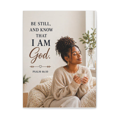 Stretched Canvas - "Be Still and Know That I Am God" Psalm 46:10 Inspirational Wall Art