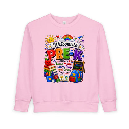 Welcome to Pre-K Toddler Sweatshirt – Colorful Back-to-School Pre-K Kids Crewneck