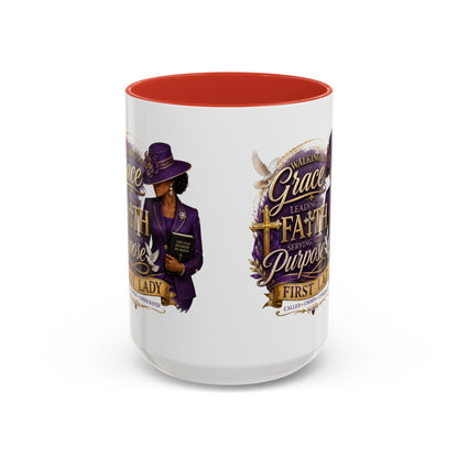 Faith & Purpose Accent Coffee Mug — First Lady Church Design (11/15oz)