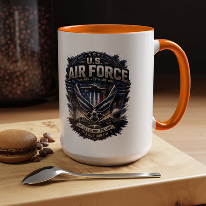 U.S. Air Force Accent Coffee Mug — Military Emblem 11/15oz