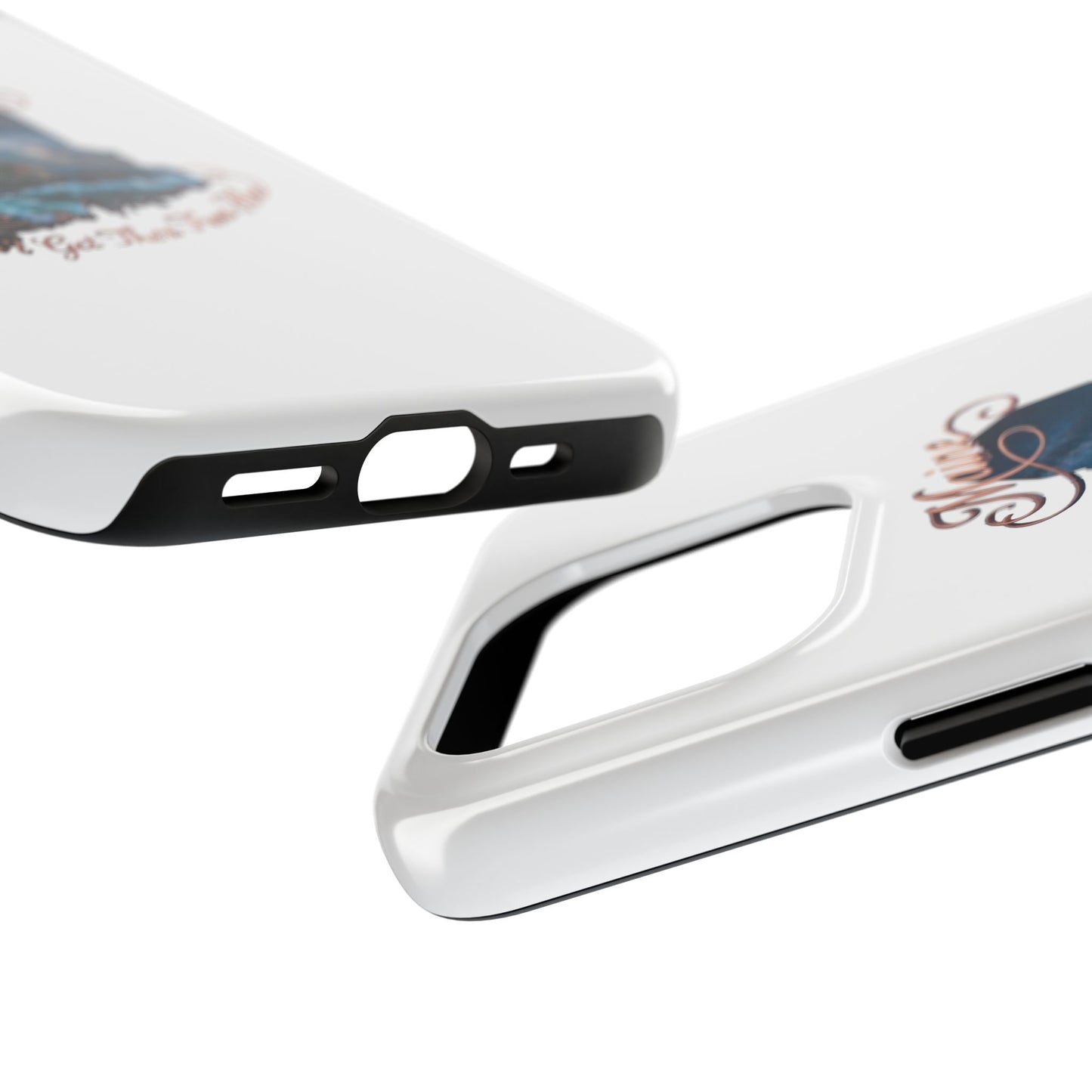 Maine Lighthouse Tough Phone Case — "Can't Get There From Here" State Silhouette