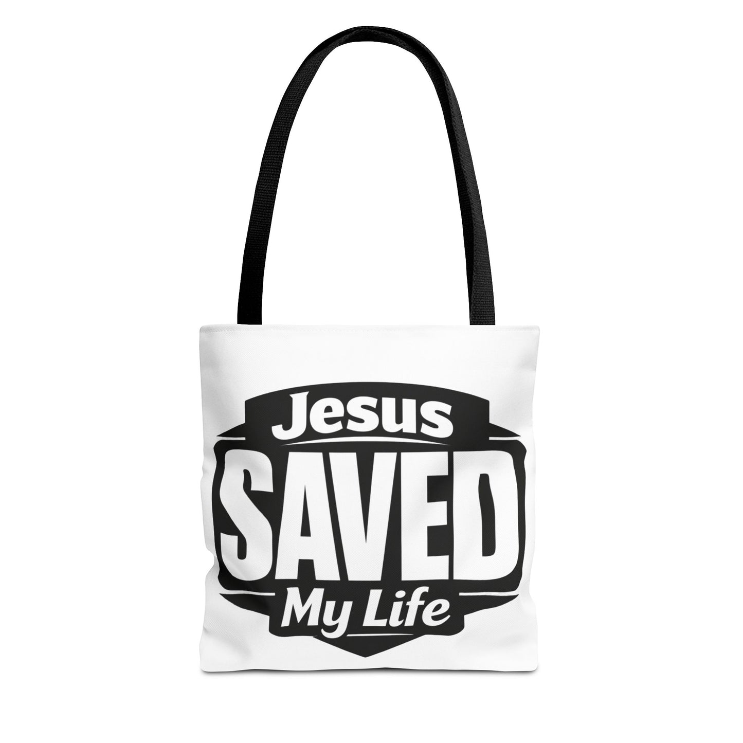 Jesus Saved My Life Tote Bag — Christian Faith Inspirational Carryall