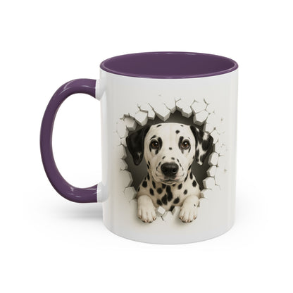 Dalmatian Peekaboo Accent Coffee Mug - Cute Dog Lover Gift (11/15oz)