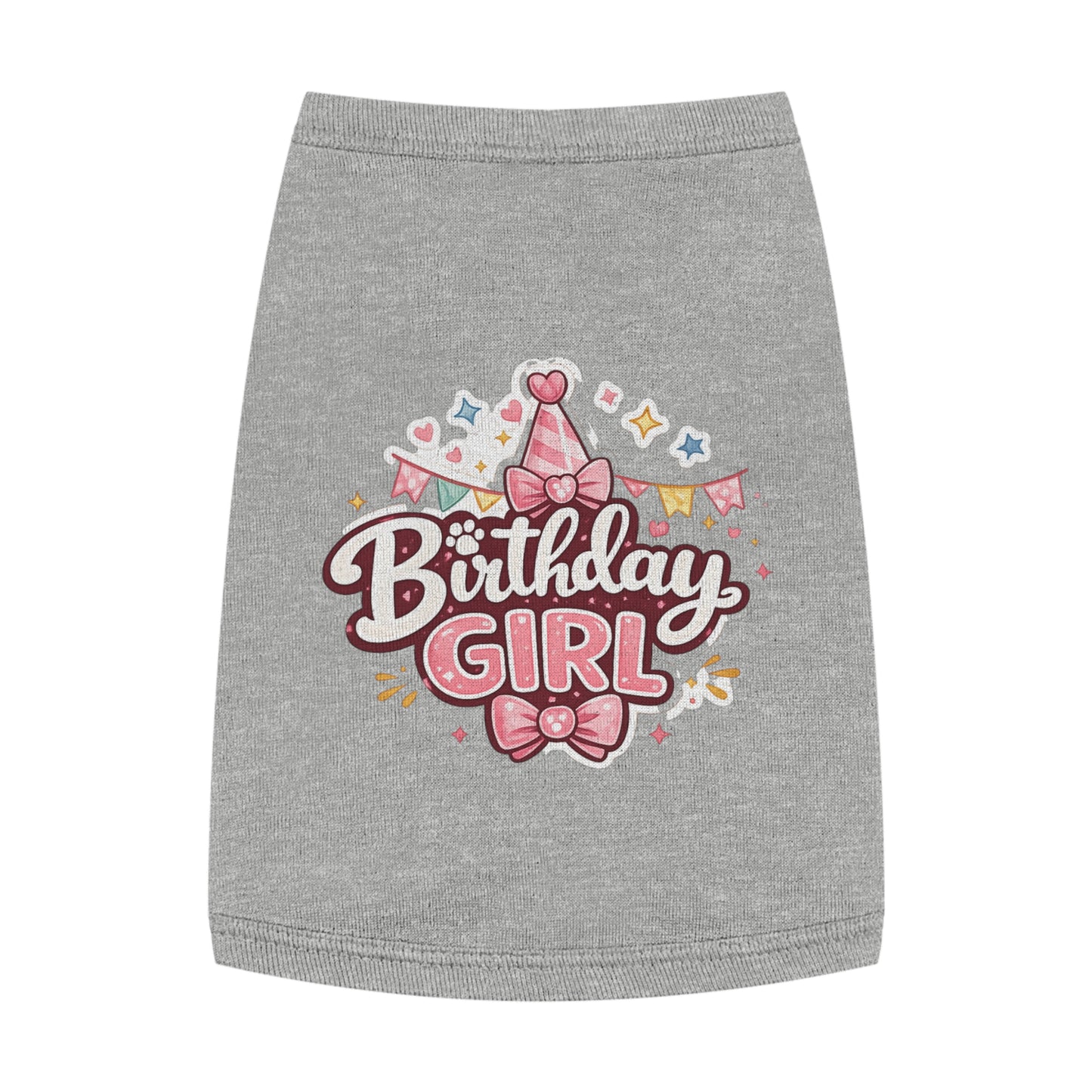 Birthday Girl Pet Tank Top - Pink Party Hat Dog/Cat Tee