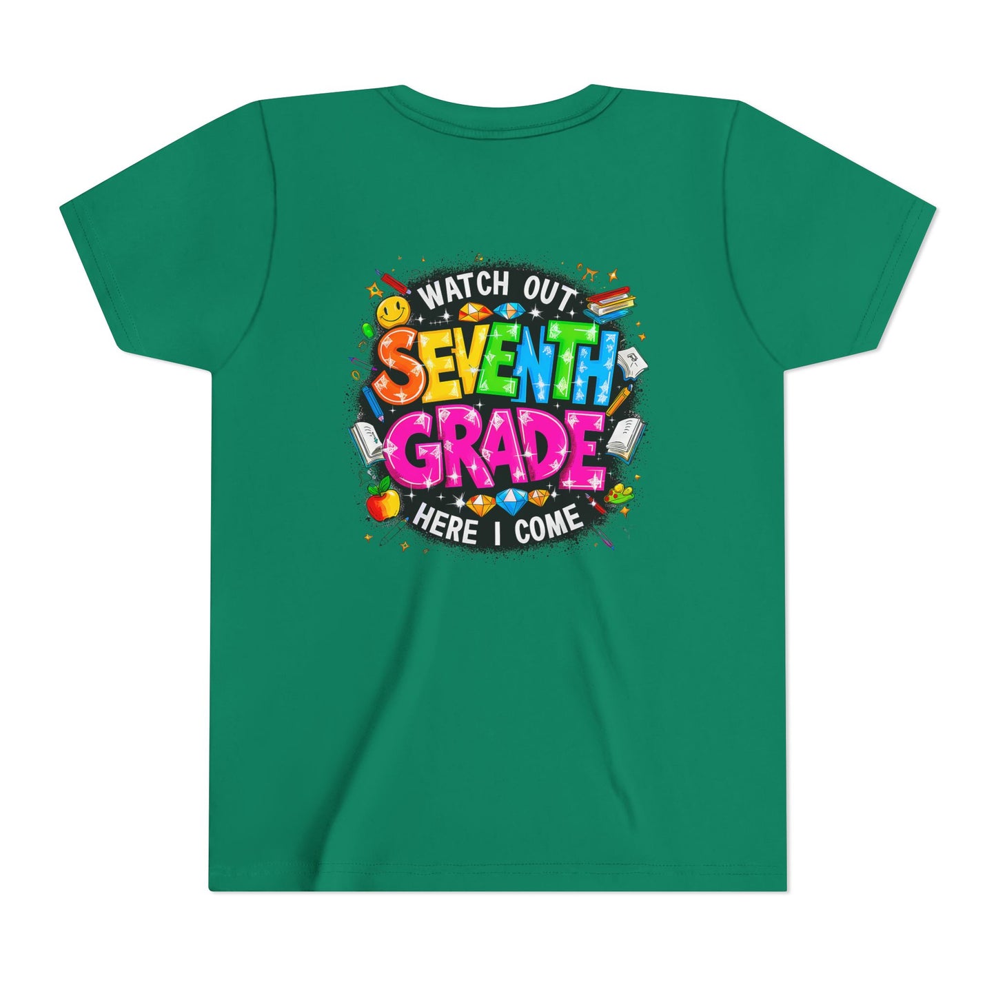 Seventh Grade Kids T-Shirt – “Watch Out Seventh Grade Here I Come” Back-to-School Tee