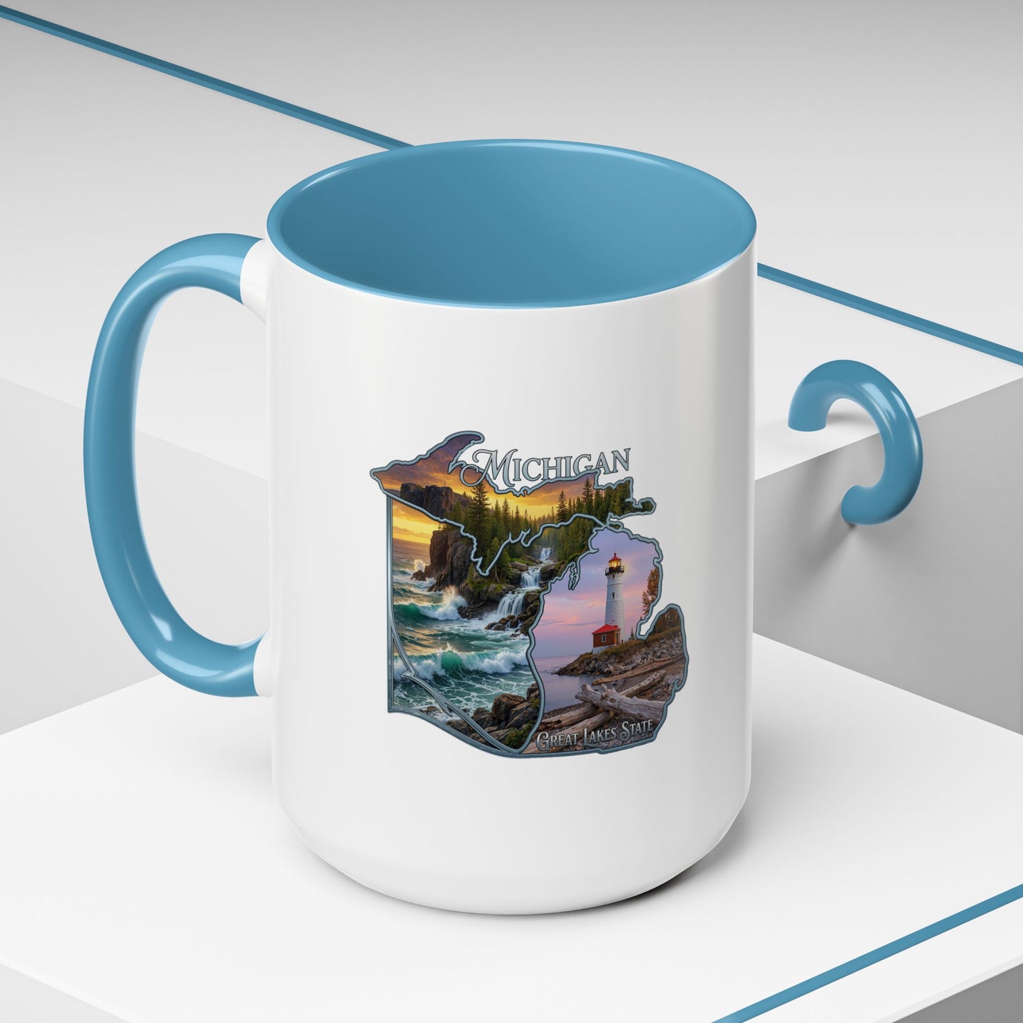 Michigan Lighthouse Coffee Mug — Scenic Great Lakes Accent Mug (11/15oz)