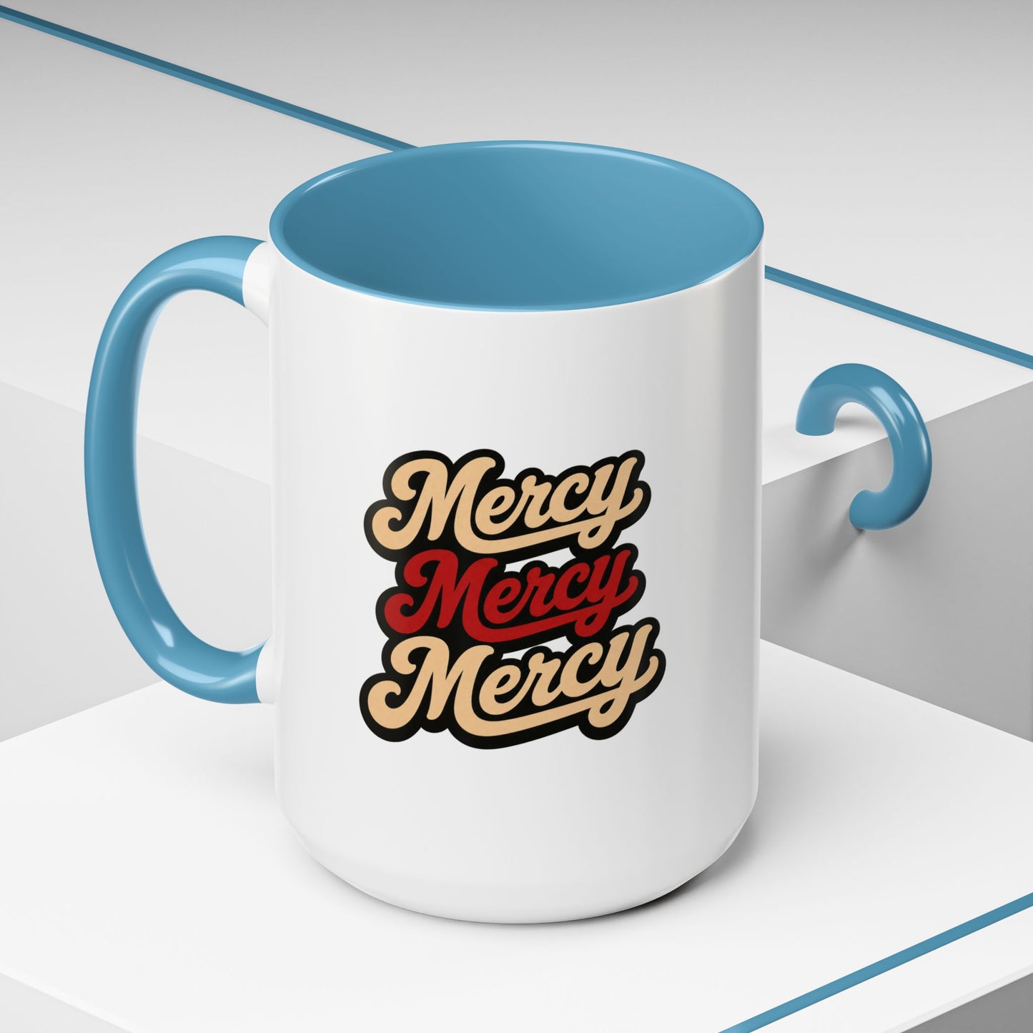 Mercy Mercy Mercy Retro Script Accent Coffee Mug — 11/15oz