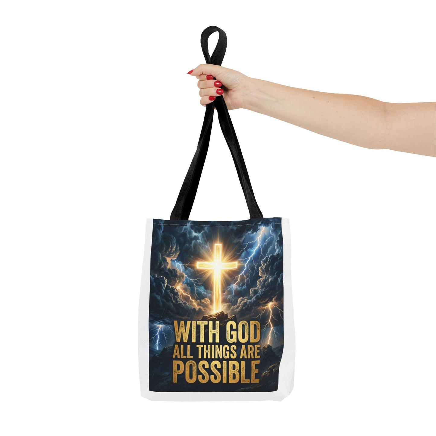 "With God All Things Are Possible" Tote Bag