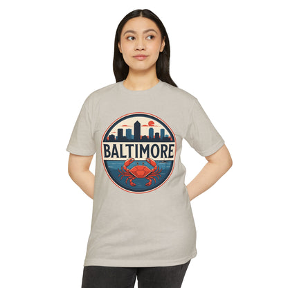 Baltimore Skyline Crab T-Shirt — Retro City Souvenir Tee