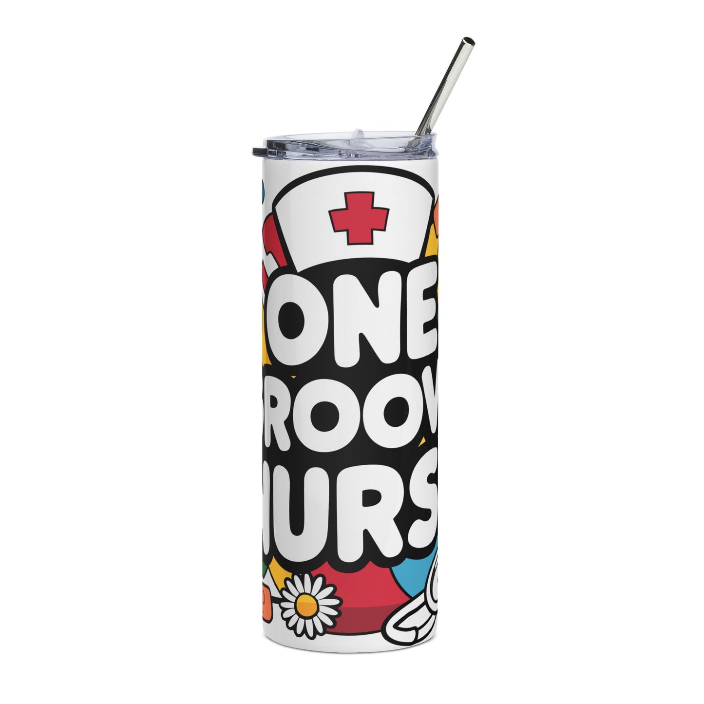 Tumbler — “One Groovy Nurse” 20oz Stainless Steel Travel Cup
