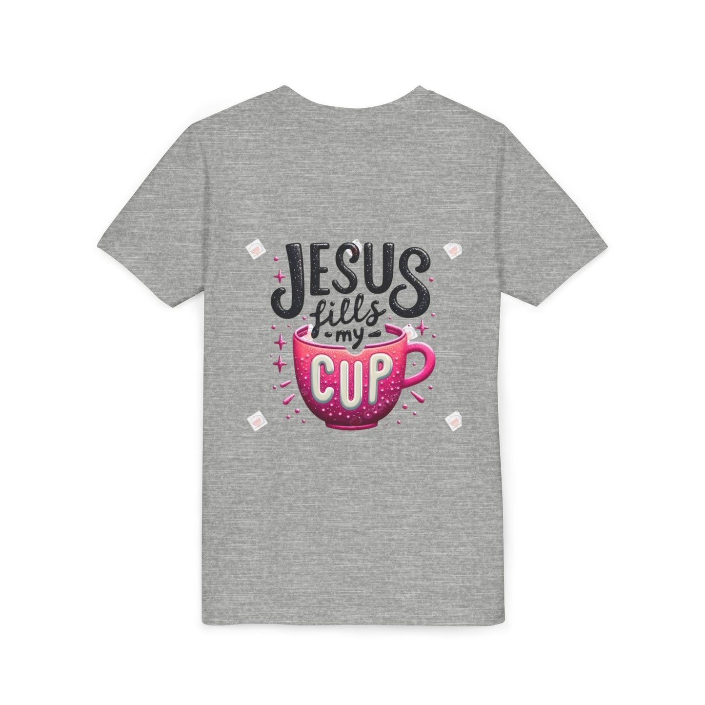 Jesus Fills My Cup Youth Tee — Christian Faith Kids Shirt