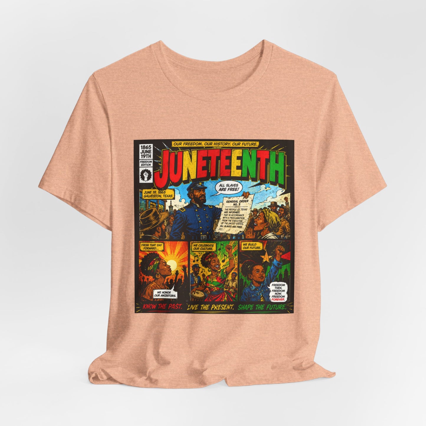 Juneteenth Comic-Style T-Shirt — Retro Celebration Tee