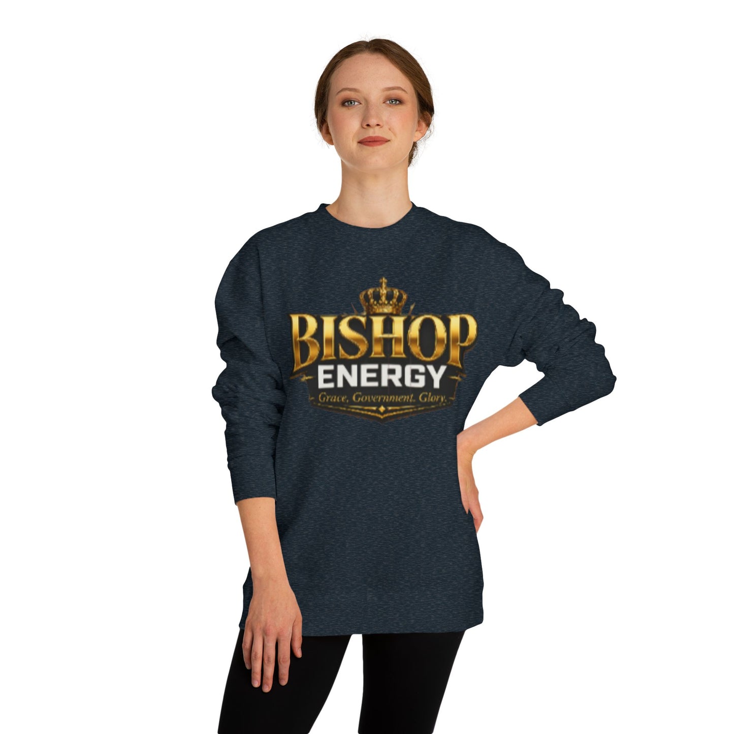 Bishop Energy Crewneck Sweatshirt — Gold Crown Logo Streetwear