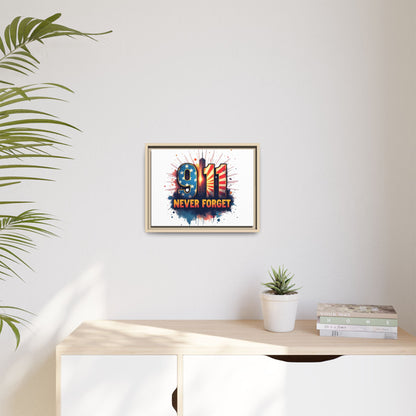 Framed Canvas Wall Art — “9·11 Never Forget” Memorial Print