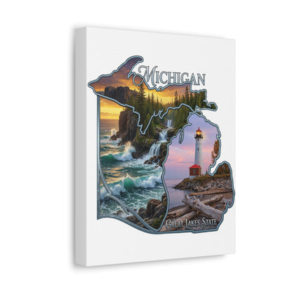 Michigan Scenic Canvas Print — Great Lakes Lighthouse Wall Art