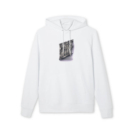 First Lady Graphic Hoodie — Retro Metallic Lettering Pullover