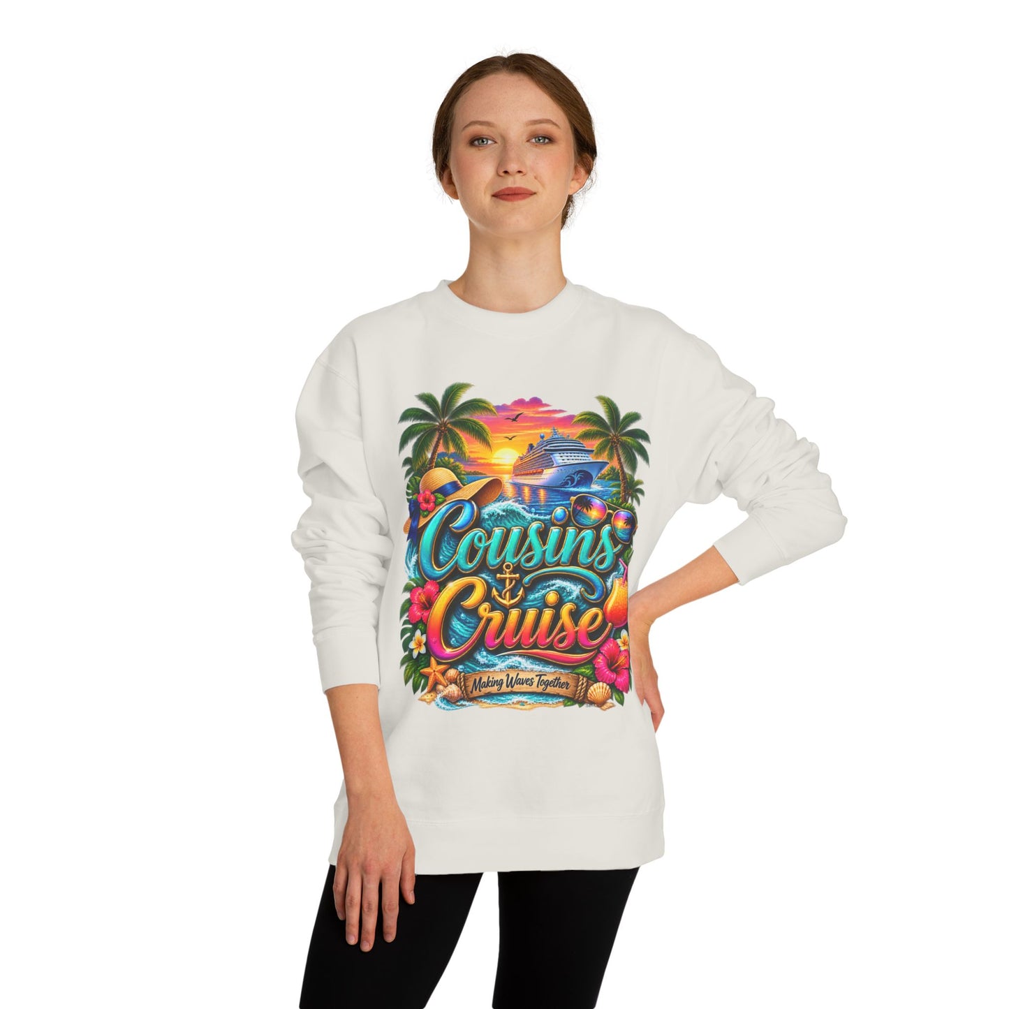 Cousins Cruise Sweatshirt — Tropical Family Cruise Reunion Crewneck