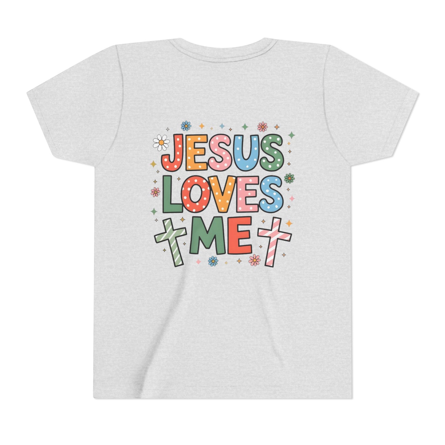 Youth Tee — "Jesus Loves Me" Colorful Christian Kids T-Shirt