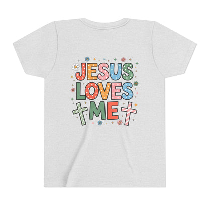 Youth Tee — "Jesus Loves Me" Colorful Christian Kids T-Shirt