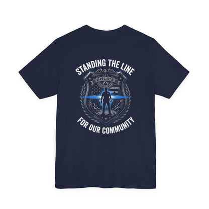 Police Thin Blue Line Badge T-Shirt — Support Law Enforcement Tee