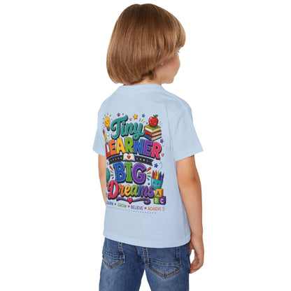Toddler T‑Shirt — “Tiny Learner Big Dreams” Colorful Back‑to‑School Tee