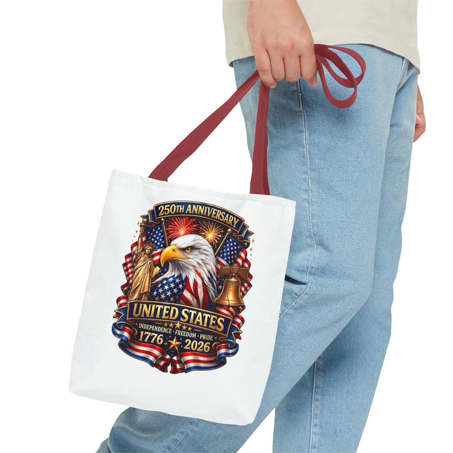 United States 250th Anniversary Tote Bag — Eagle & Flags 1776–2026