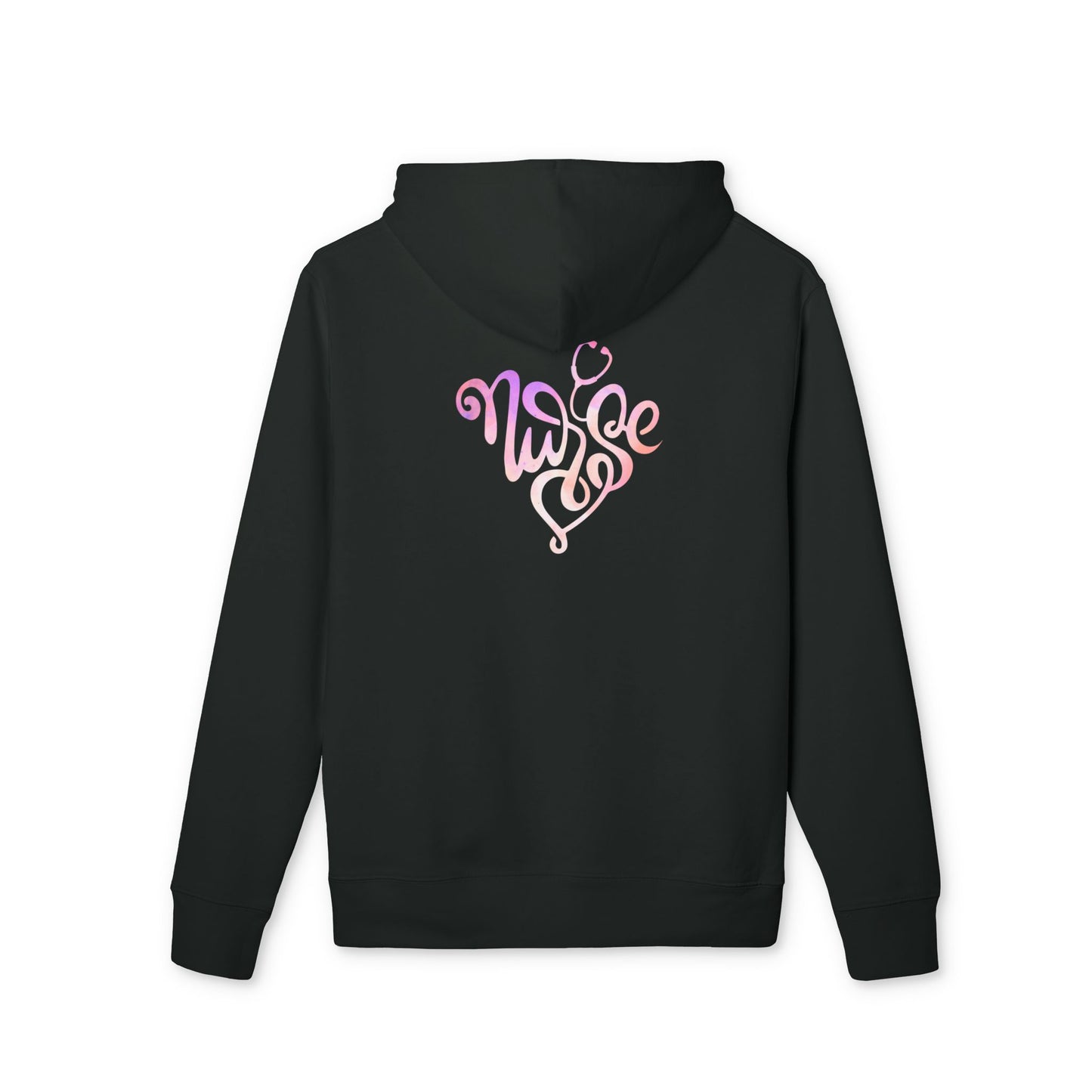 Nurse Heart Hoodie — Pink Script Nurse Logo Pullover