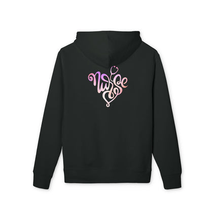 Nurse Heart Hoodie — Pink Script Nurse Logo Pullover