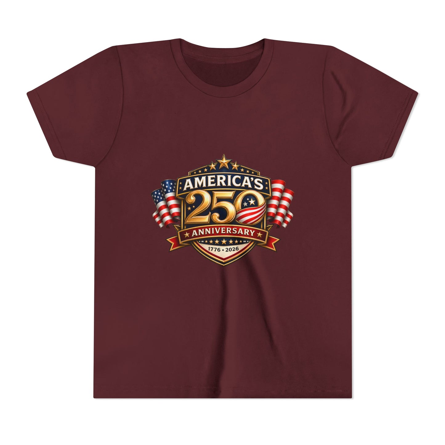 America's 250th Anniversary Youth Tee - Patriotic 1776–2026 Celebration Shirt