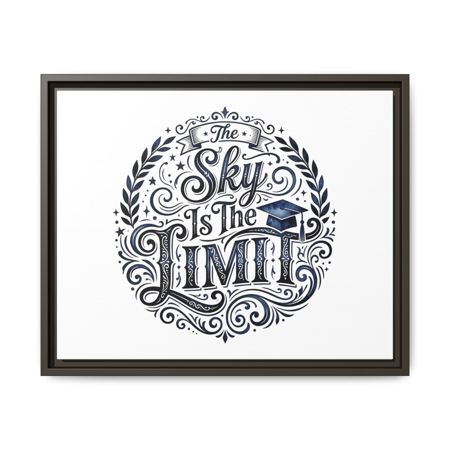 The Sky Is The Limit Framed Canvas — Inspirational Graduation Wall Art