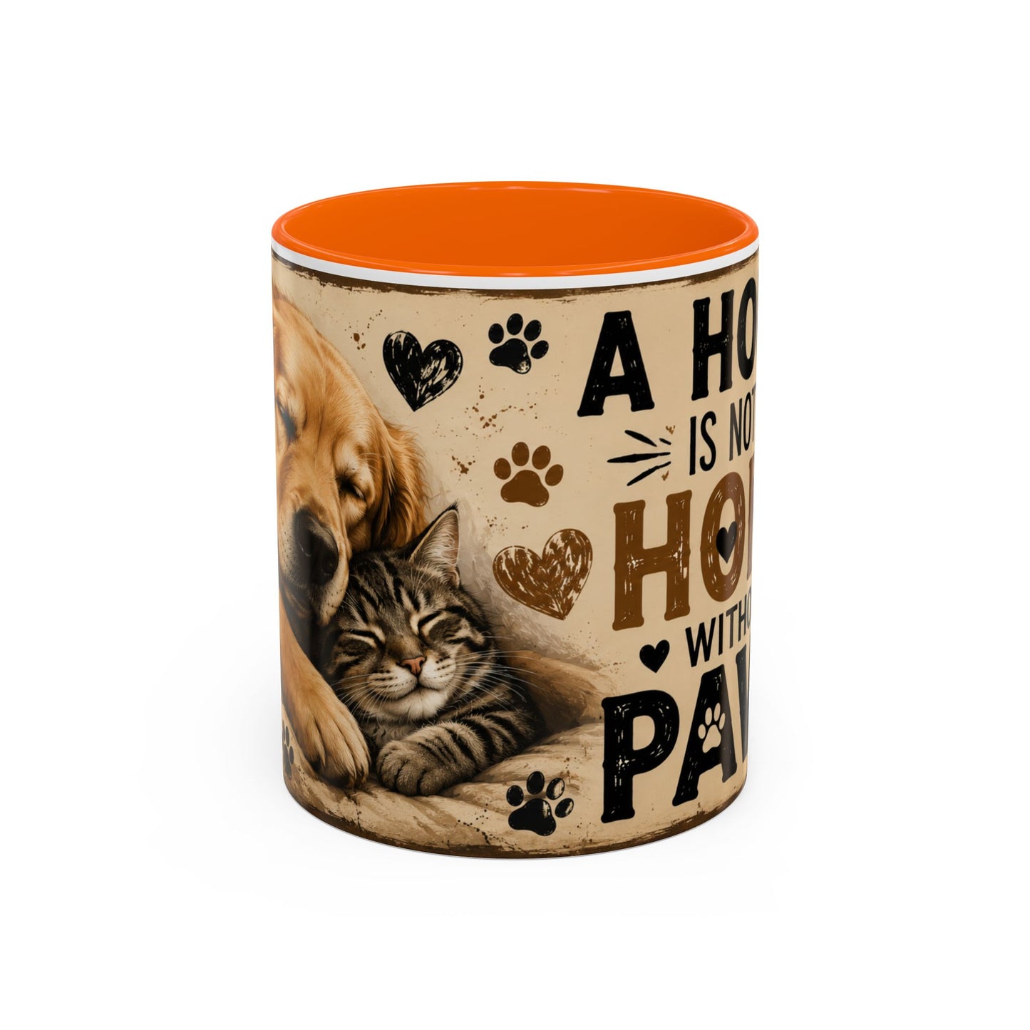 Coffee Mug – "A House Is Not A Home Without Paws" Pet Lover Accent Mug
