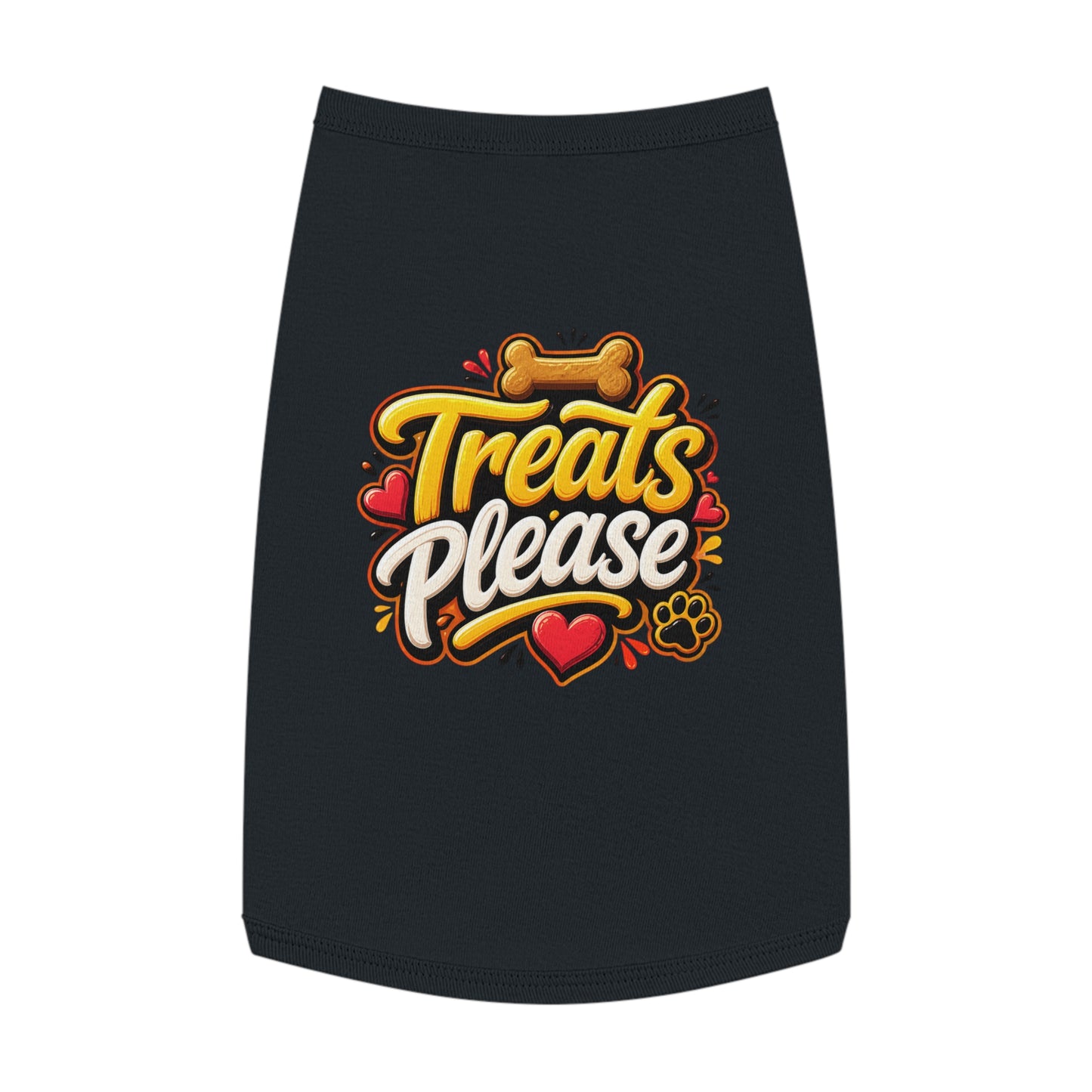 Pet Tank Top — "Treats Please" Cute Dog Tank for Small Dogs | Playful Paw Print Design