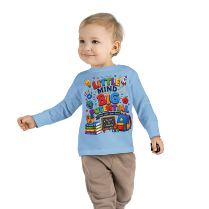 Toddler Tee — "Little Mind Big Potential" Back-to-School Long Sleeve