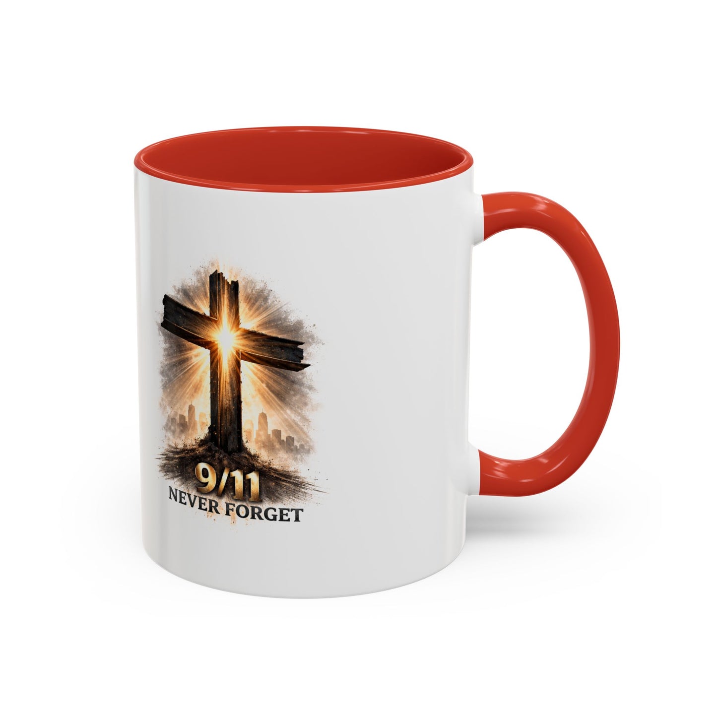 9/11 Never Forget Coffee Mug — Religious Memorial Accent Mug