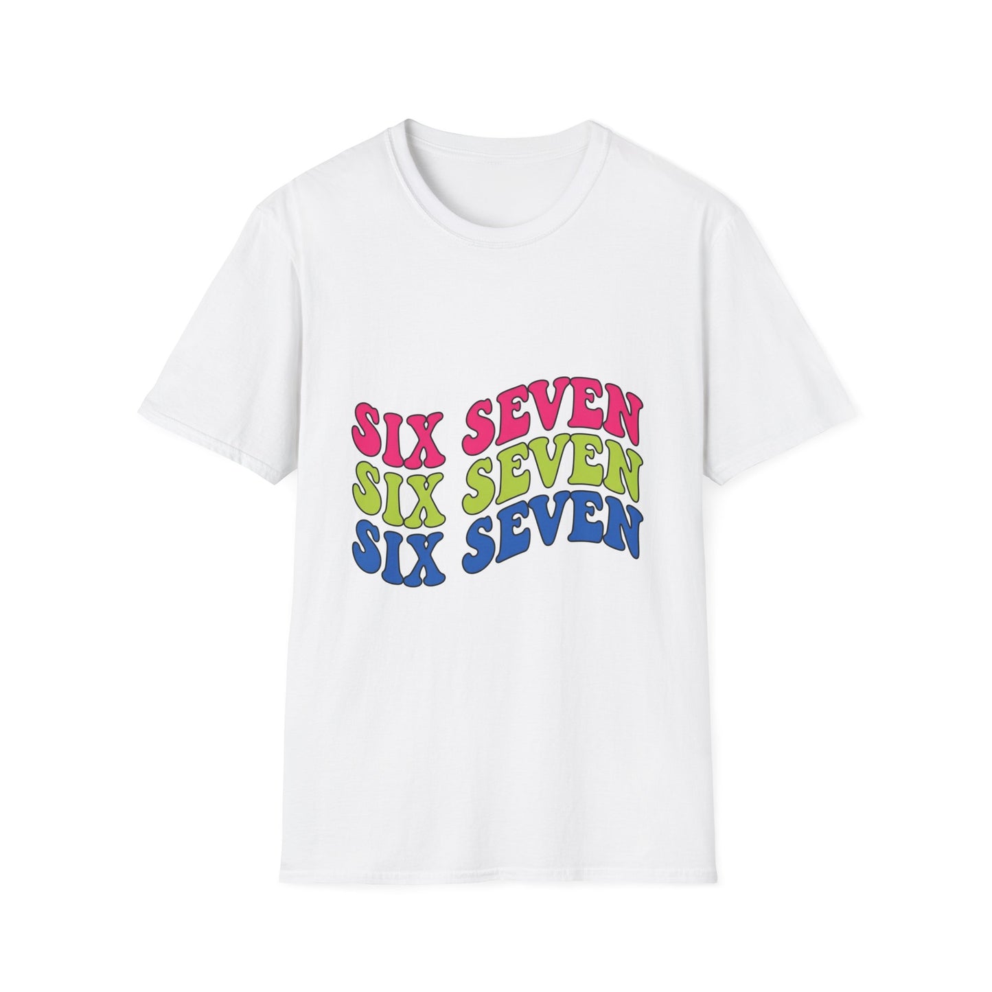 Six Seven Retro Graphic T-Shirt — Colorful 67 Repeat Design