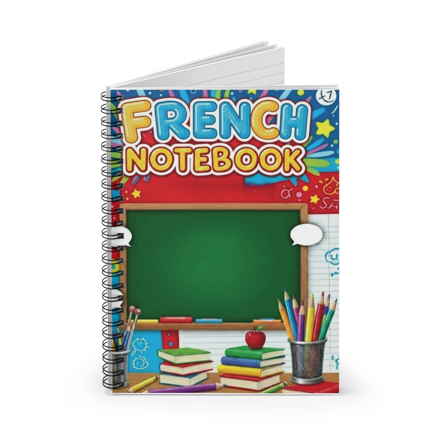 French Notebook — Spiral Ruled School Notebook for Kids