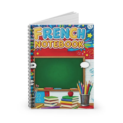 French Notebook — Spiral Ruled School Notebook for Kids