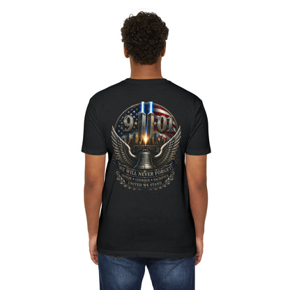 9/11 Never Forget Memorial T-Shirt — Twin Towers Tribute Tee